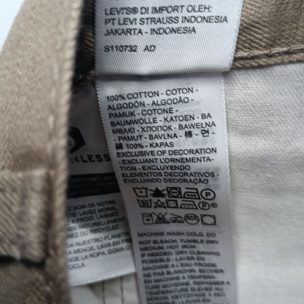 Levi's 559 Relaxed Straight Jeans Mens Sz 34x34 Beige Cotton Loose Through Thigh
